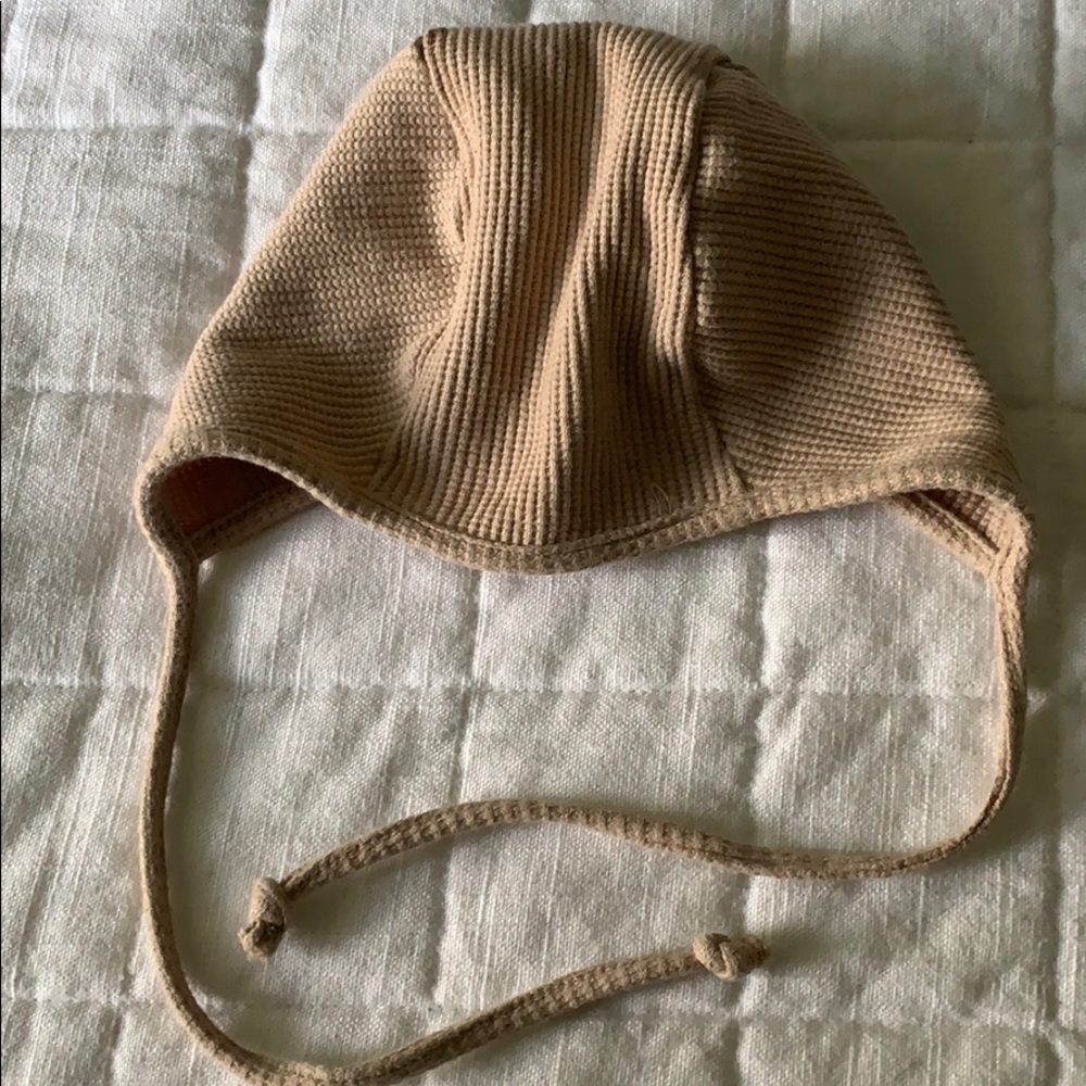Waffle knit baby bonnet hat